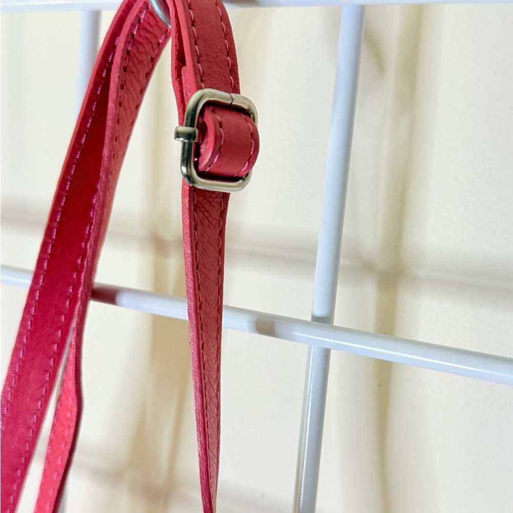 Source Unknown Bright Pink Leather Crossbody Bag … - image 4